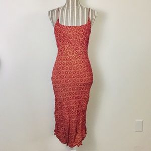 Charlotte Russe burnt orange long spaghetti strap dress sz S